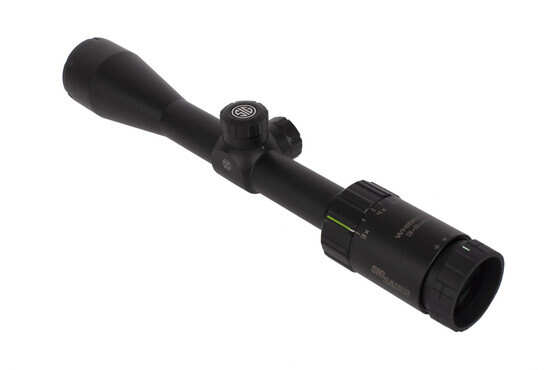 SIG Sauer's 3-9x40mm WHISKEY3 quadplex rifle scope has a fiber-optic indicator on the magnification ring